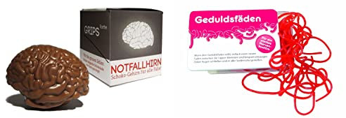 Liebeskummerpillen Notfallpaket mit Notfallhirn und Geduldsfäden im witzigen 2er Set