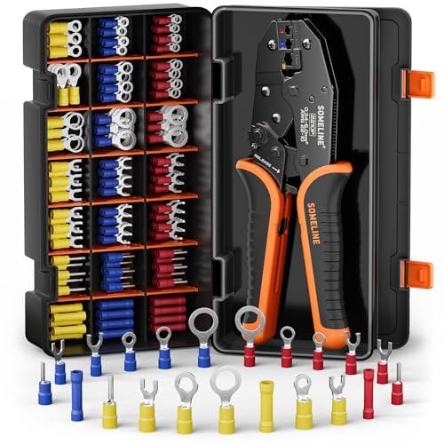 SOMELINE® Crimpadora Terminales Cables Electricos, Pinza Crimpadora Terminales Eléctricos,21 tipos 0,34–6 mm², Alicates Electricista, Herramientas Electricista,Alicates de Terminales Crimpadora