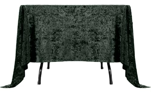 Elegant Event Essentials - Square Crushed Velvet Table Cover - Soft Fabric Tablecloth - For Wedding, Parties, Banquet, Kitchen, Birthday, Dinner Events – Bottle Green – 35 x 35 Inch - Pack of 1