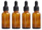 Pipettenflasche,Pipettenflasche Glas,4 x 5 ml Braun Pipettenflasche,Apothekerflasche Pipette,Pipettenflasche Braunglas,Glasflaschen für Ätherisches Öl,Mini Pipettenflasche,für Ätherische Öl,Parfümöle