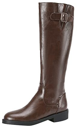 Bikers Donna Pelle Motociclista Invernali Stivali Biker Impermeabile Comode Anfibi Antiscivolo Lunghi Biker Boots Moda Platform Stivali Morbidi