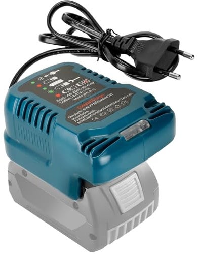 Ladegerät Ersatz für Bosch Professional 18V System Akku, Tragbares Mini Schnellladegerät mit LED Anzeige für Bosch 18 Volt GBA Batterie BAT609 BAT610G BAT618G BAT619 BAT621 (für Bosch GBA)