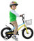 HauTour Kinderfahrrad, 14 Zoll Kinderfahrrad Höhenverstellbar Kinderfahrrad mit Hilfsrad 3-5 Jahre Leichtes Schnellmontagerad Für Jungen und Mädchen (Blau und Gelb)