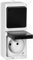 Miratic Enchufe Pared IP54 - Enchufe Superficie Blanco y Negro - Enchufe Francés Tipo E 2P+T Alta Resistencia y Seguridad (Enchufe con interruptor)
