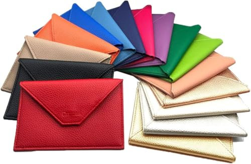 Charmoni - Porte Papiers Voiture - Forme Enveloppe - Pochette Permis De Conduire Carte Grise Assurance Carte d'identité - Cuir - 15x11cm - Femme Homme (Cuir, Rouge)