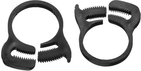 sourcing map 2 Pcs Adjustable Double Snap Grip Hose Clamps Plastic 23-24.8 Mm/0.91-0.98 Inches Inner Dia Adjustable Several Ratcheting Tubing Clamp for Home, Black