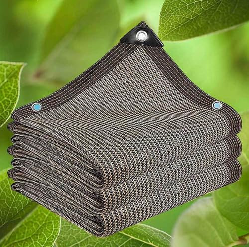 Rete Ombreggiante con Occhielli 5x6 3x7 Telo Vela Ombreggiante Rettangolare Permeabile 90% Protezione UV Teli Ombreggianti da Balcone Balcone, Giardino, Rete Antigrandine,brown-3x7m