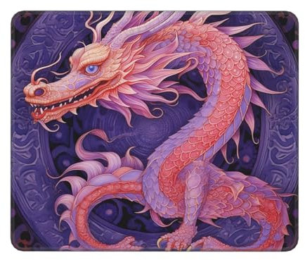 Tapis de souris antidérapant avec base en caoutchouc - Tapis de souris chinois rouge - Décoration de bureau - Tapis de clavier lavable pour jeux vidéo, travail, ordinateur - 30 x 24,9 cm