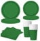 MORAINJAY Set di 68 Pezzi di Stoviglie Verde per Feste, Piatti di Carta, Bicchieri, Tovaglioli, Stoviglie per Compleanni, Matrimoni, Baby Shower, Lauree, Anniversari, Set per 16 Ospiti