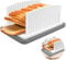 Suzmei Upgrade Bread Cutter - Homemade Bread, Cake & Toast Slicer with Adjustable Width, Folding & Compact Design, Includes Breadcrumbs Tray