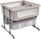 STRTG Zwillingsbett Für 2 Babys,Babybett Für Zwillinge,Stubenwagen Für Zwillinge,Zwillingsbett Next to Me,6-Fach Höhenverstellbar,Leicht Zusammenklappbares Schlafbett,Tragbares Babybett Khaki
