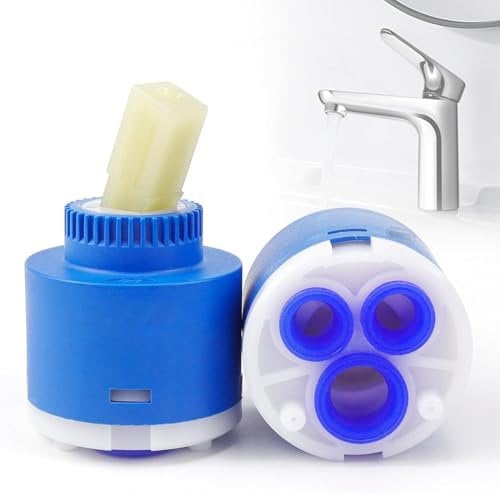 2 Piezas Cartucho de Cerámica de 35 mm, Cartucho Grifo 35mm de Cerámica, Cartucho de Grifo Mezclador de 35 mm, Cartucho de 35 mm, para Grifos Mezcladores Monomando de Cocina, Baño, Ducha y Bañera