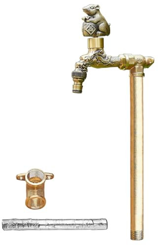 PYCJNFC Robinet d'extérieur en cuivre, Colonne de Distribution d'eau extérieure avec Robinet en cuivre et Coton antigel (60 cm/24 po) (Couleur Unique 40 cm/16 po)