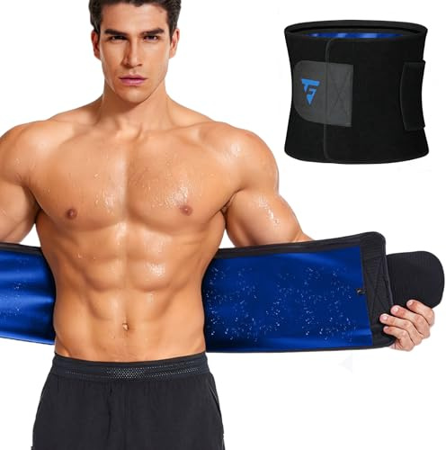 FUXERT Ceinture Amincissante pour Homme et Femme - Ceinture de Transpiration pour Entraînement de Perte de Poids Abdominale, noir uni, Medium