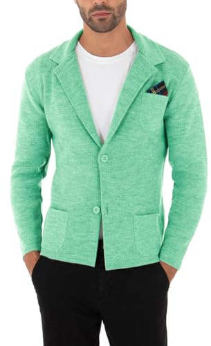 Giosal Cardigan Uomo Giacca Maglione Maniche Lunghe Taschino Tinta Unita Casual Vari Colori Made in Italy