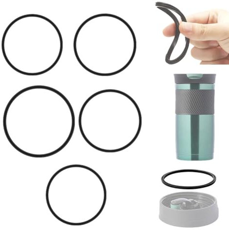 5PCS Replacement Rubber Lid Ring, Silicone Lid Seal Replacement for Contigo Snapseal, Compatible with Travel Mug 16oz & 20oz Gasket Seals Lid, Coffee Cups Kitchen and Dining Glassware and Drinkware