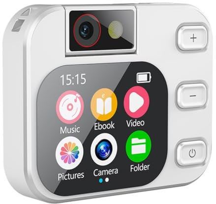 Uxsjakjsd Mini Fotocamera Digitale, Lettore MP3, Schermo Tattile da 2,01 Pollici, Type-C, Scatto Fotografico, Registrazione Video, Lettura di E-Book