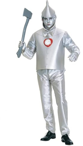 Shukqueen Adult Man Tin Woodsman Costume, Men's Halloween Outfit With Top, Pant, Hat and Clock