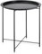 CONFORTIME Mesa Auxiliar Redonda 46.8 cm Metal Negro con Bandeja Extraíble, Diseño Plegable y Acabado Mate, Mesita Multiusos para Sofá Salón Dormitorio Decoración Moderna