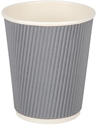 Fiesta Hot Cups Ripple Wall Charcoal - 228ml (8oz) (Sleeve 25)