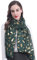 Lina & Lily Damen Schal mit Federmuster Metallic (Dunkelgrün-Gold)
