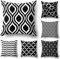 JOTOM Moderne Einfache Geometrische Super Weiche Kissenbezüge Kissenhülle für Couch Schlafsofa Kissenbezug Kissenbezug Hause Dekorative 45X45 cm, 6er Set(Schwarz-Weiß-Muster)