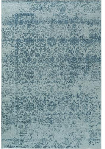 benuta Pop Flachgewebeteppich Tosca - Blau 155x235 cm - Kunstfaser - Rechteckig & im Style: Vintage, Orient Style - Pflegeleicht für Wohnzimmer Schlafzimmer