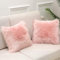 Housse de Coussin Rose Fausse Fourrure Deluxe Décoratif Canapé Chambre Lit Super Doux Peluche Mongolie Taie d'oreiller la Tente de Siège de Voiture de Sofa 40X40cm Lot de 2