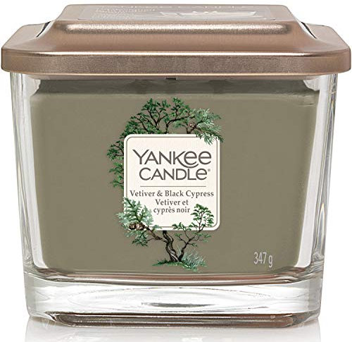 Yankee Candle Wick Candle, Wax, vetiver & Black Cypress, Medium