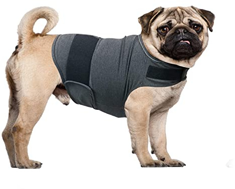 QIYADIN Abrigo para aliviar la ansiedad del perro, camisas ajustables para perros, chaleco de ansiedad para fuegos artificiales, tormentas eléctricas, viajes, separación, chaleco calmante para perros
