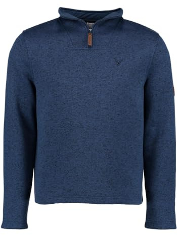 OS Trachten Orbis Herren Fleecepullover Strickfleece Freizeitpullover Troyer hochgeschlossen Wukom