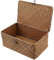 Cestino Portaoggetti, Seagrass, in Vimini con Coperchio, in Rattan Intrecciato Fatto a Manograss (Piccolo 23x13x8CM)