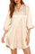 Vlazom Women's Silk Nightshirt Button Down Satin 3/4 Sleeve Nightgwon Boyfriend Sleepshirt Notch Collar Sexy Nightdress Champagne,m