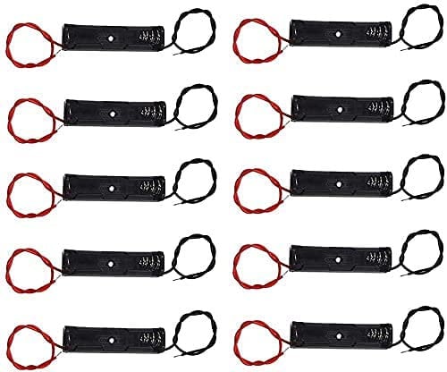 GDQLCNXB 10Pack Single AAA Battery Holder Case with Wire Connections Black 1.5V
