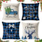 Huahuanghui Kissenbezug Weihnachten, 4 Stück Weihnachten Kissenbezug 45x45 cm, Kissenbezug Frohe Weihnachten,Leinen Dekokissen Kissenhülle für Wohnzimmer Schlafzimmer