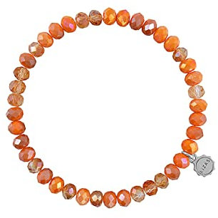 Lizas Schmuckarmband NASHVILLE Armband Perlenarmband 6mm viele Farben (orange dreifarbig)