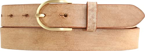 BELTINGER Damen-Gürtel aus weichem Vollrindleder Vintage-Look 3 cm | Leder-Gürtel für Damen 30mm | Schmaler Gürtel Used-Look mit goldener Gürtelschnalle