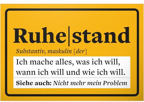 DankeDir! Ruhestand Definition - Schild 30 x 20 cm - Pensionierung Party Geschenkidee Verabschiedung Karte Abschied Deko - Renteneintritt Kollege Frauen & Männer Geschenk Rente Rentner