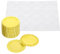 PATIKIL 1 Inch Flat Decorative Bottle Caps, 20 Set Craft Bottle Pendant Trays Double Sides Printed with Clear Resin Stickers for DIY Craft, Yellow
