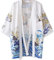 Cardigan kimono imprimé châle japonais pour femme - Haut ample à manches 3/4, Blanc # 1, taille unique