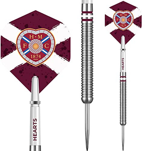 Darts Corner Offizielles Lizenzprodukt Heart of Midlothian Football Club Hearts FC Stahlspitze, Wolfram, 24 g (D1438)
