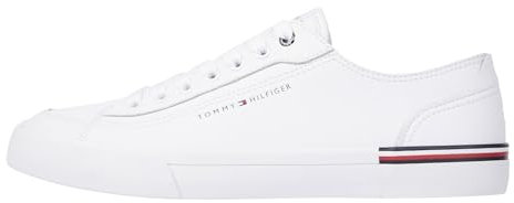 Tommy Hilfiger Herren Leder Sneaker Schuhe, Weiß (White), 44