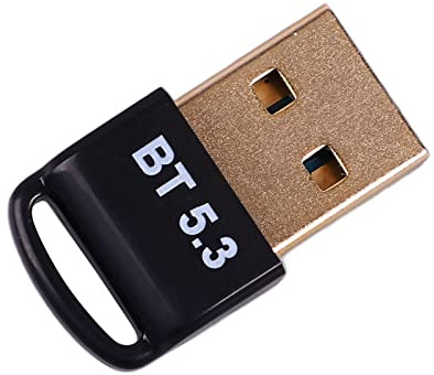 Bluetooth Adapter für PC, 5.3 Bluetooth Dongle, Wirklich Plug and Play Mini Dongle Empfänger und Sender, Verzögerungsfreier Vergoldeter Stecker für Desktop, Laptop, Maus, Tastatur