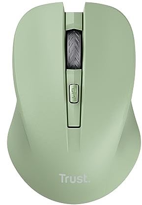 Trust Mydo Mouse Wireless Silenzioso, 82% Plastica Riciclata, 1000-1800 DPI, Microricevitore USB, RF 2.4GHz, per Mano Sinistra e Destra, Mouse Senza Fili per PC, Computer, Laptop, Mac - Verde