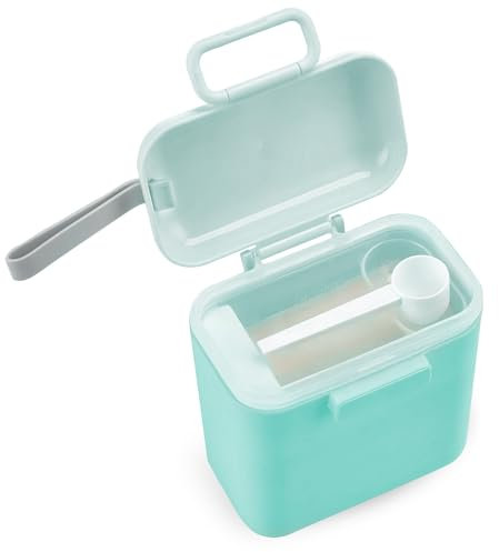 Sternstunde Milchpulver Portionierer baby, 400g Tragbarer Milchpulver-Kasten, milchpulver aufbewahrungsbox, Milchpulver Spender Bpa Frei, mit Schaber und Löffel (Grün)