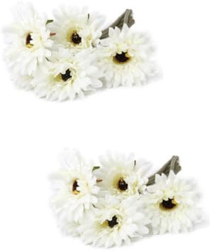 Abaodam 10 STK Gefälschte Gerbera Künstliche Gerbera Dekorative Pflanze Künstliche Hortensienstiele Herbstdeko Braut Brautjungfer Halten Chrysanthemenblüten Blumen Wie Echt Weiß Mutter