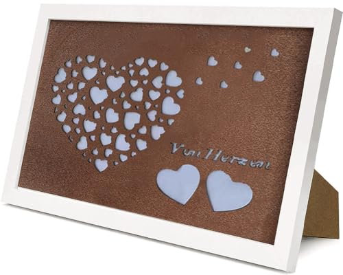 Geldgeschenk Bilderrahmen, Geldgeschenk Hochzeit, Geldgeschenk Hochzeit Bilderrahmen 20 × 25cm Hochzeitskate Geldgeschenk mit Herzmotiv für Brautpaar Jahrestag