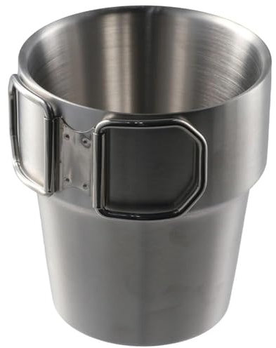 hobbyme Tazza in acciaio inossidabile Tazza da arrampicata con maniglia pieghevole a moschettone autobloccante maniglia pieghevole tazza per campeggio all'aperto escursionismo