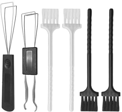 NyxSeat Lot de 2 extracteurs de touches, 4 brosses de nettoyage, outil de nettoyage des touches en acier inoxydable, extracteur de touches mécaniques pour le nettoyage du clavier