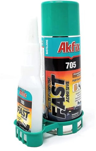 Supercolla con attivatore spray. Super colla con acceleratore adesivo. Colla multiuso professionale. Per riparazioni universali con elevata forza adesiva (Colla da 50gr con spray da 200ml)